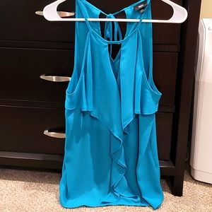 Frilly,‎ dressy teal tank top
